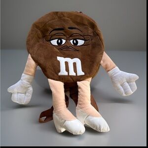 M&M Character Plush Backpack Ms Brown 18.5" Bag Glasses Heels RARE Find 2014
